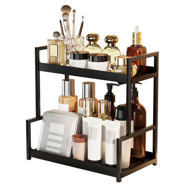 NUODWELL Badezimmer-Organizer mit 2 Ebenen, Aufbewahrungsregal, Parfüm-Organizer, Make-up-Organizer
