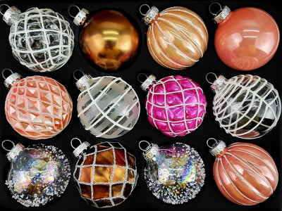 12er Set Luxus Weihnachtskugeln Echtglas Glaskugeln Weihnachten weihnachtsdeko Christbaumkugeln Set