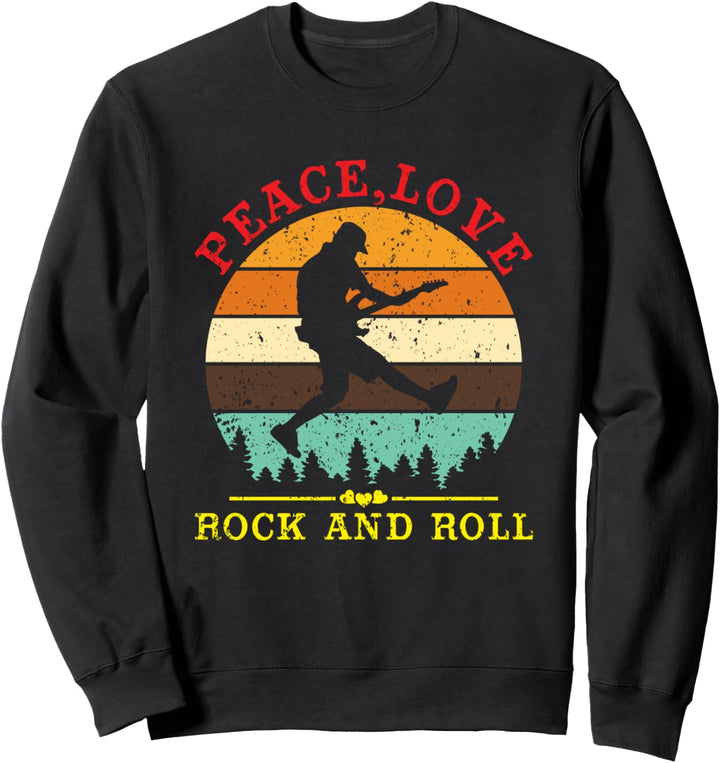 Rock and Roll Musik Peace Love and Rock and Roll Bekleidung Sweatshirt