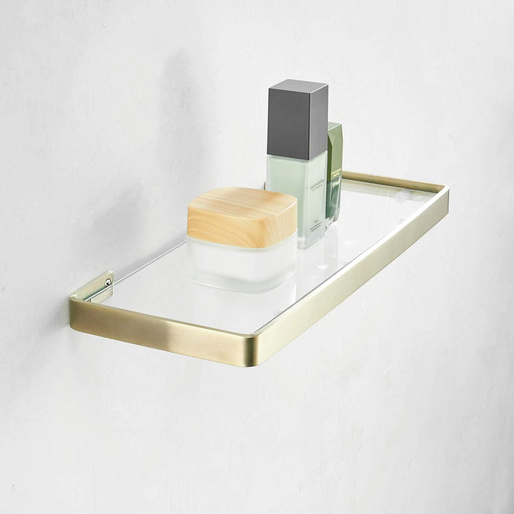 Bad Glasablage 35 cm, Gold, Edelstahl und Glas A 35 cm, A 35 cm