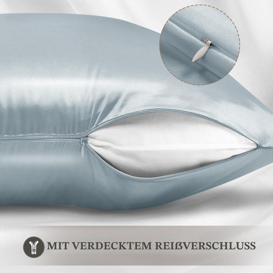Adubor 100% Seidenkissenbezug 40x80cm für Haar und Haut, mit verstecktem Reissverschluss, beide Seit