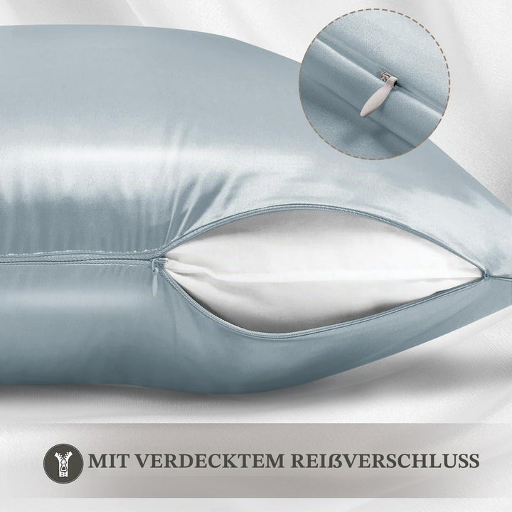 Adubor 100% Seidenkissenbezug 40x80cm für Haar und Haut, mit verstecktem Reissverschluss, beide Seit