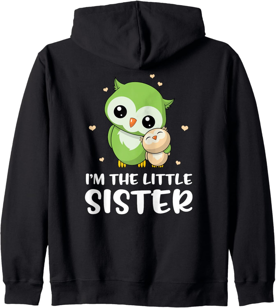 Ich bin die kleine Schwester - Süsse Eule Eulen Geschwister Kapuzenjacke