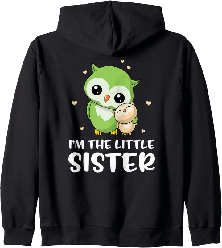 Ich bin die kleine Schwester - Süsse Eule Eulen Geschwister Kapuzenjacke