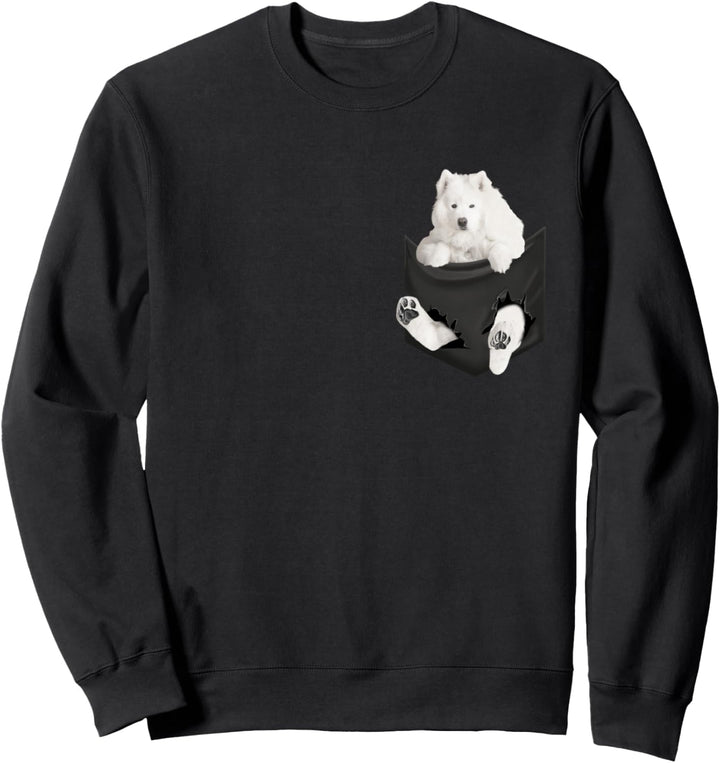 Samojede-Hund in der Tasche, sammy puppy peeking Sweatshirt