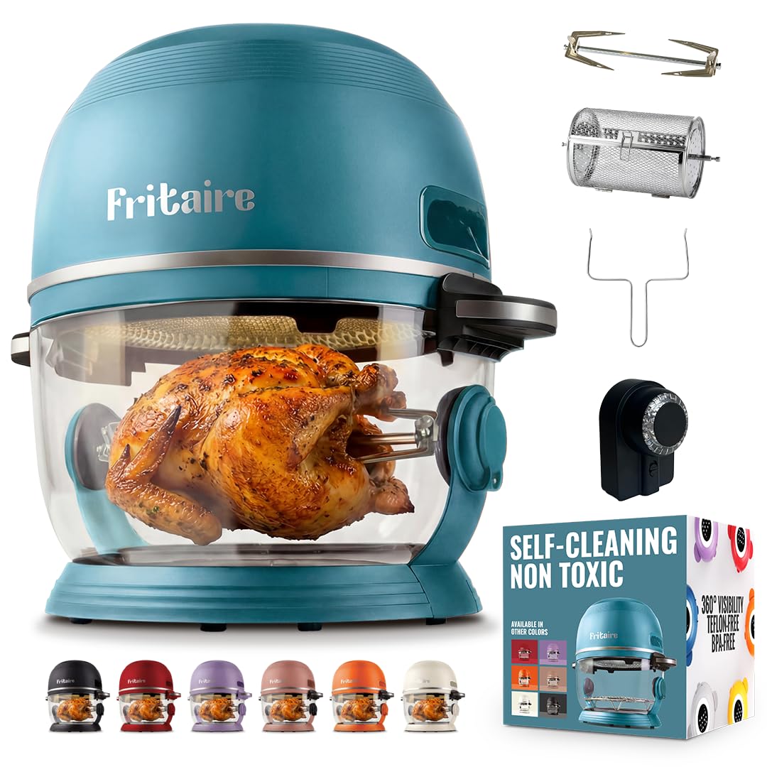 Fritaire Ungiftiger Glas-Airfryer™, 5L – 360° Sicht, Selbstreinigung, 400°F Heissluft-Vortex für gle