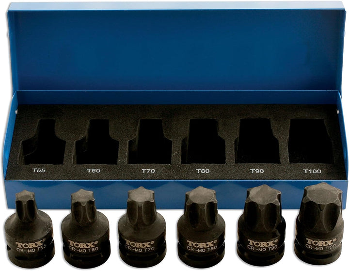 Laser 4947 Laser 4947 Schlagschraubendreher-Star-Bits, 6 Stück 1/2"D