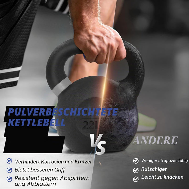 Yes4All Kugelhantel Gewichte Gusseisen/Kugelhantel Pulverbeschichtet - Krafttraining, Heimfitnessstu