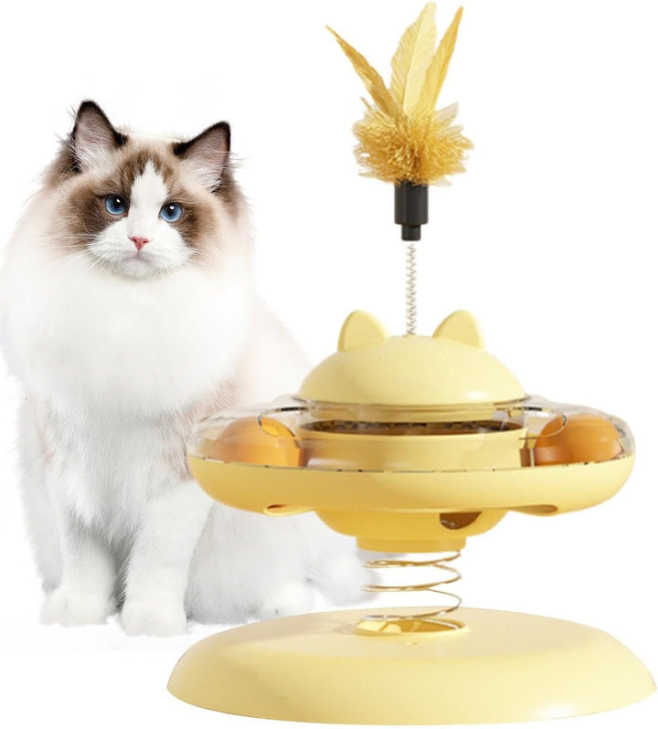 Treat Dispensing Cat Toy - Rutschfester Balltrack Futterspender Automat | Interaktiver Futter Automa