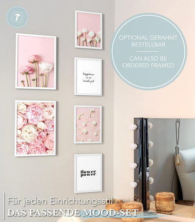 Papierschmiede® Mood Poster Set Flower Power, Bilder Wohnzimmer Deko Schlafzimmer, 2x DIN A2 und 4x