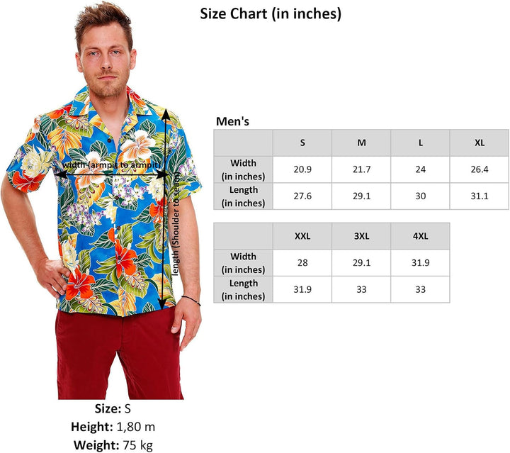 P.L.A. Pacific Legend Original Hawaiihemd Kurzarm Herren Kurzarm Button-Down Front-Tasche Hawaii-Pri