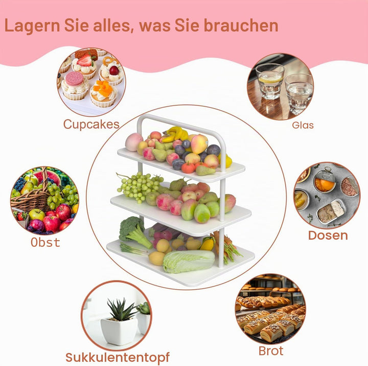 Cupcake-Ständer, 3-stöckiger Dessertständer für 68 Cupcakes, Holz- und Metallturm-Display, Premium-H