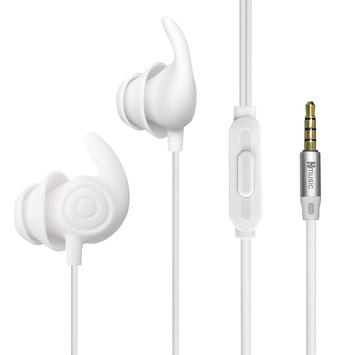 Hmusic Schlaf-Ohrstöpsel, kabelgebunden, Ultraleicht, weiches Silikon-Ohrstöpsel, 3,5 mm Kopfhörer m