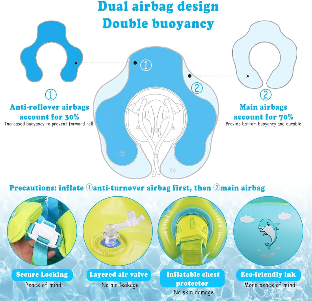 ACTOYS Schwimmreifen Baby, Schwimmring Baby, Baby Schwimmring mit Sonnendach, Schwimmhilfe Baby Schw
