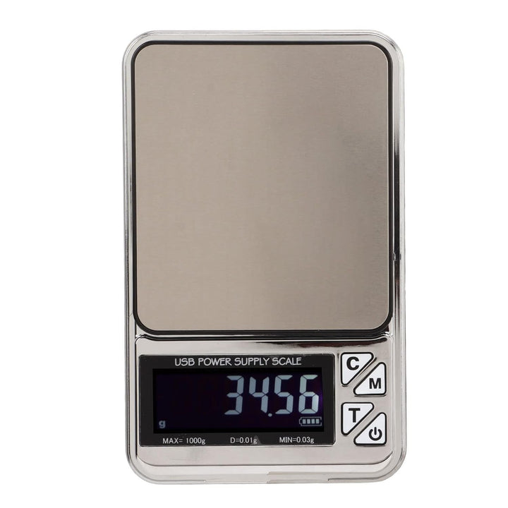 Digitale Küchenwaage, 1kg 0.01g Hochpräzise Taschen-Schmuckwaage, Mini tragbare USB wiederaufladbare