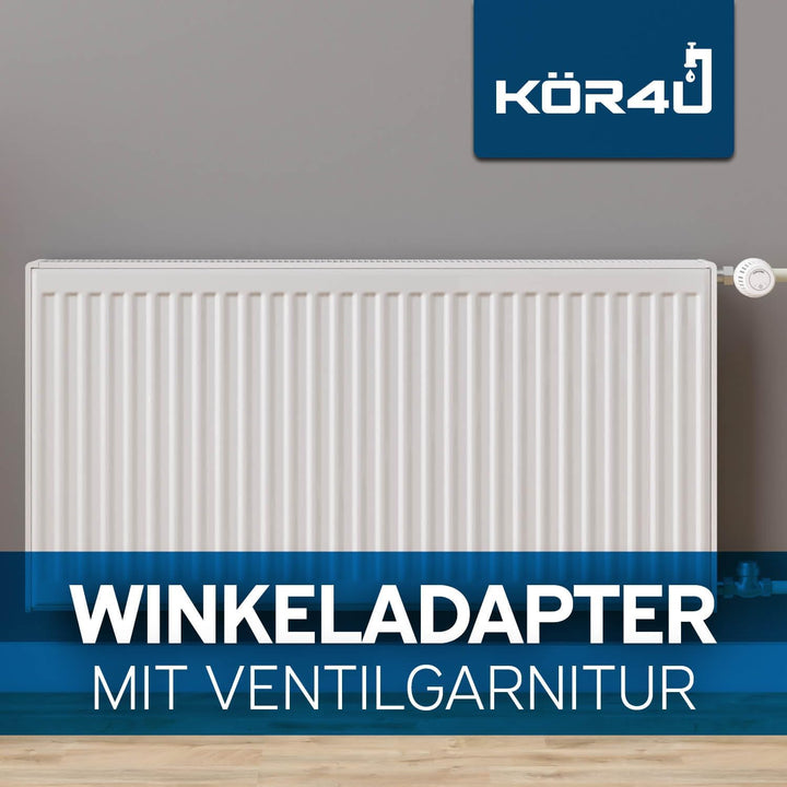 kör4u Winkeladapter Schraubverbindung M30 x 1,5 mm, weiss, für Oventrop, links- und rechtsseitig mon