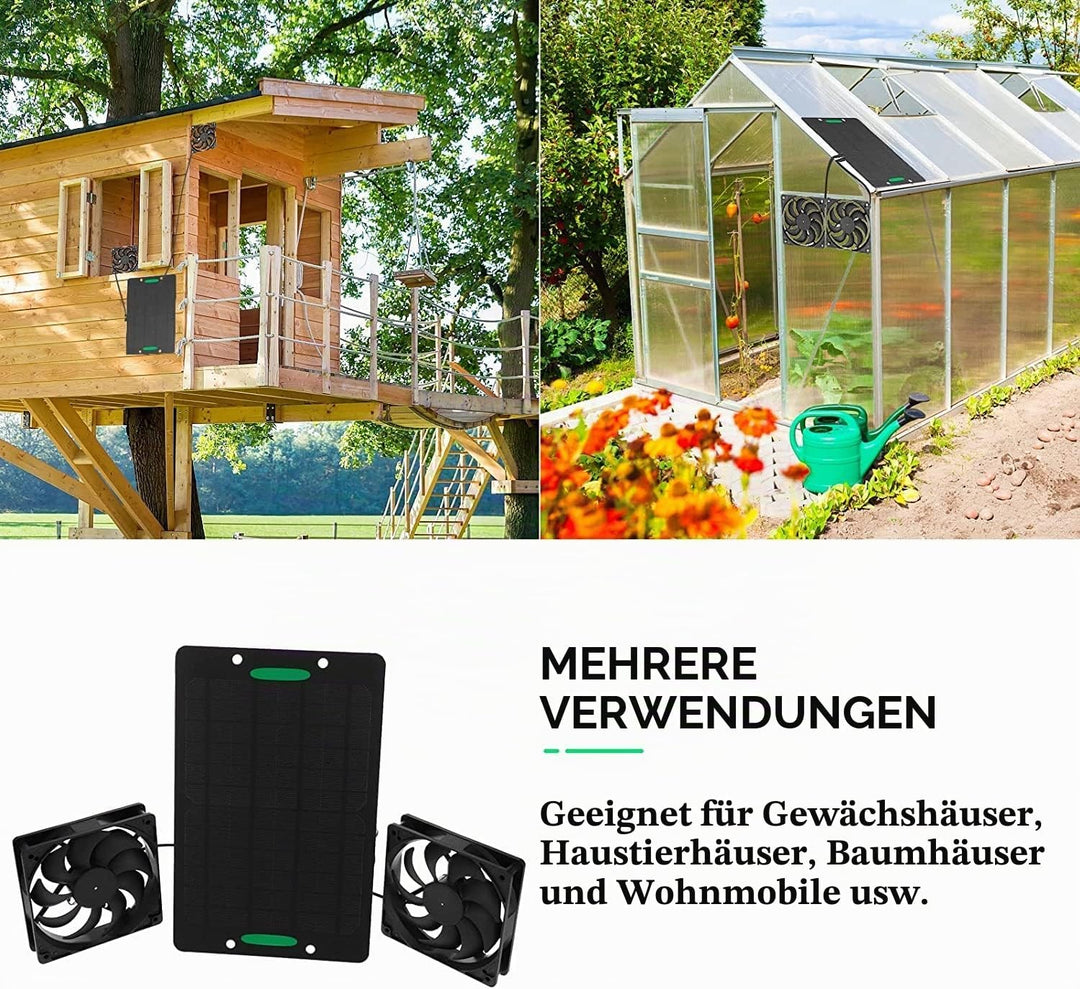 Solarpanel Lüfter Kit, Solar Panel Fan Kit Dual Air Extractor Aussenbelüftungsgeräte Für Gewächshäus
