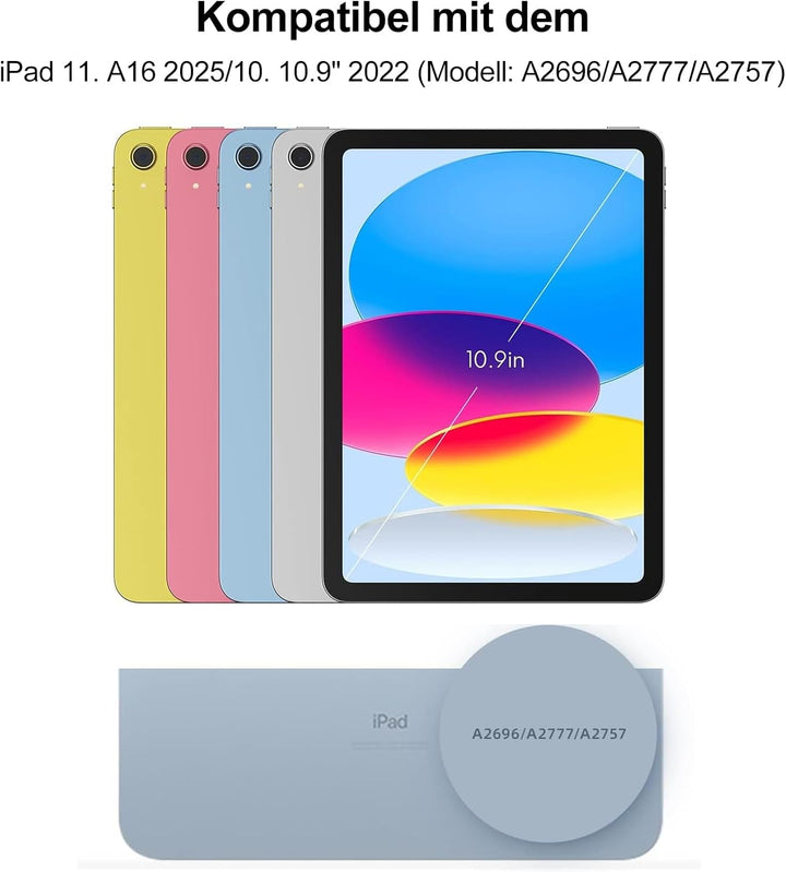 SENGBIRCH Magic Tastatur für iPad A16 11. 2025/10. 10.9" 2022 - Deutsches QWERTZ Hintergrundbeleucht