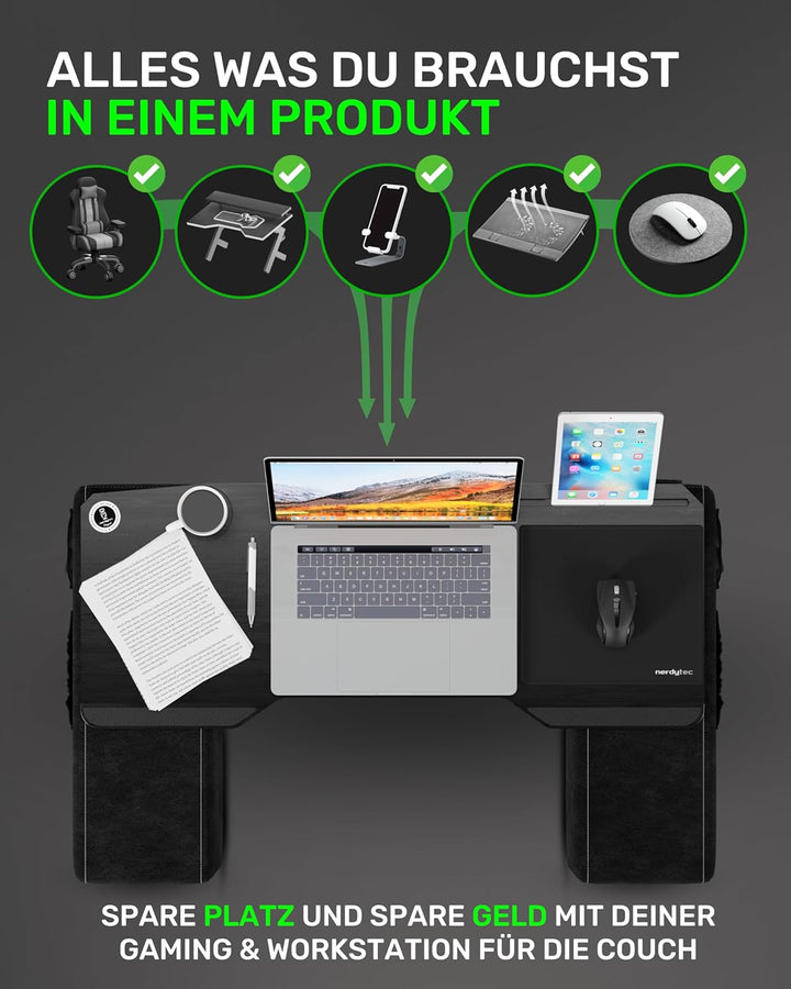 Couchmaster CYBOSS, ergonomischer Laptoptisch für Couch, Sofa und Bett, extra breiter Laptop Tisch f