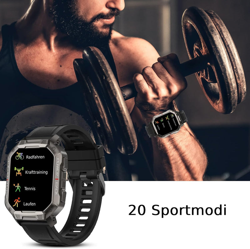 Deunis X3 Smartwatch Herren 1,83 Zoll mit Telefonfunktion, Fitness Tracker, Schlafmonitor, Schrittzä