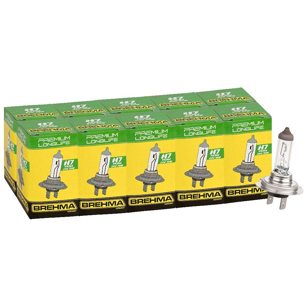 Brehma 90456 10X Premium Longlife H7 24V 70W Lampe E1