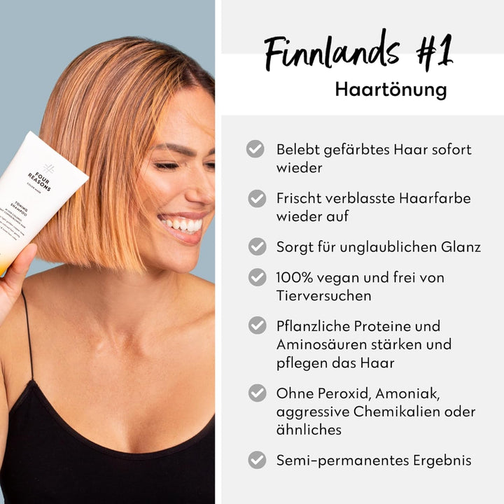 Four Reasons Farbmaske Tonisierendes Shampoo Aprikose farben 250 ML – Sulfatfreie Pigmentiertes Pfle
