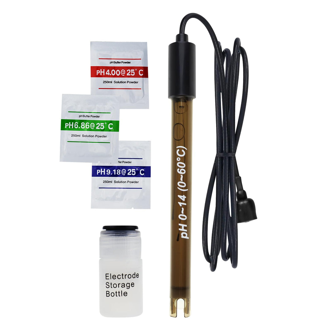 Ersatzelektrode pH-Wert, langes Kabel 0-14, pH-Sondentest, flüssiges Wasser, Meerwasser, saurer Rege