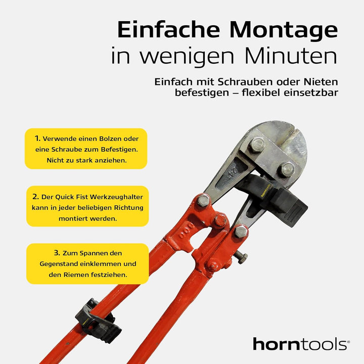 horntools Quick Fist Halterung 25-57 mm - 2 STK - Traglast jeweils 11 kg - Robuste Werkzeughalter fü