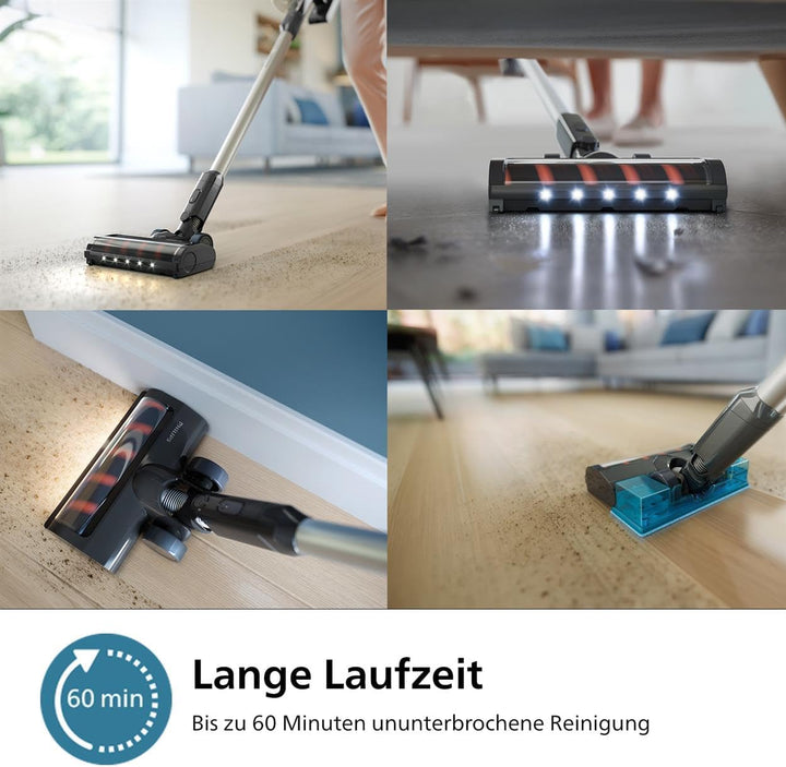 Philips Kabelloser Akku-Staubsauger 3000-Serie - Staubsaugen und Wischen in einem, Digitaler Motor,