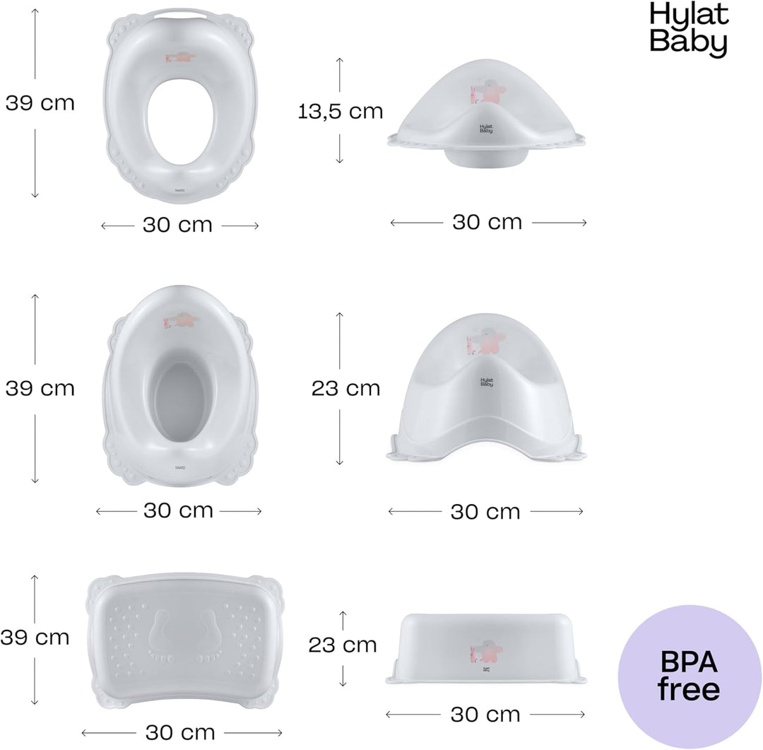 Hylat Baby 3in1 Töpfchen-Set für Kinder - Toilettensitz, Tritthocker & Töpfchen - Kindertoilette für