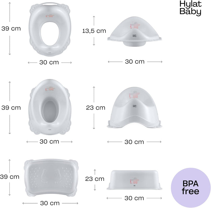 Hylat Baby 3in1 Töpfchen-Set für Kinder - Toilettensitz, Tritthocker & Töpfchen - Kindertoilette für