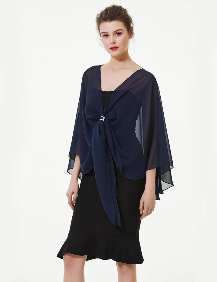 BEAUTELICATE Damen Chiffon Schal Stola Elegante Bolero Leichter Sommerjacke Braut Schal für Brautkle