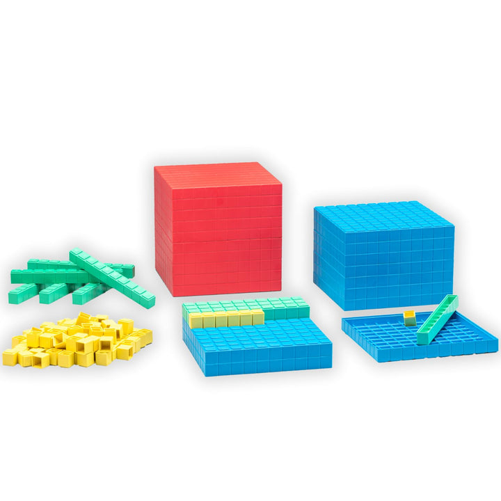 WISSNER® Dienes Dezimal-Rechenmaterial mit 121 Teilen aus nachhaltigem RE-Plastic – Aktives Lernen m