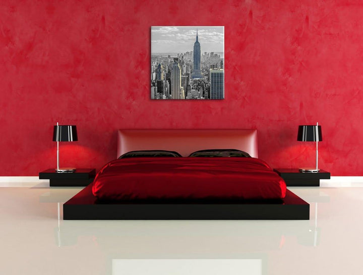 Pixxprint New Yorker Empire State Building als Leinwandbild/Grösse: 70x70 cm/Wandbild/Kunstdruck/fer