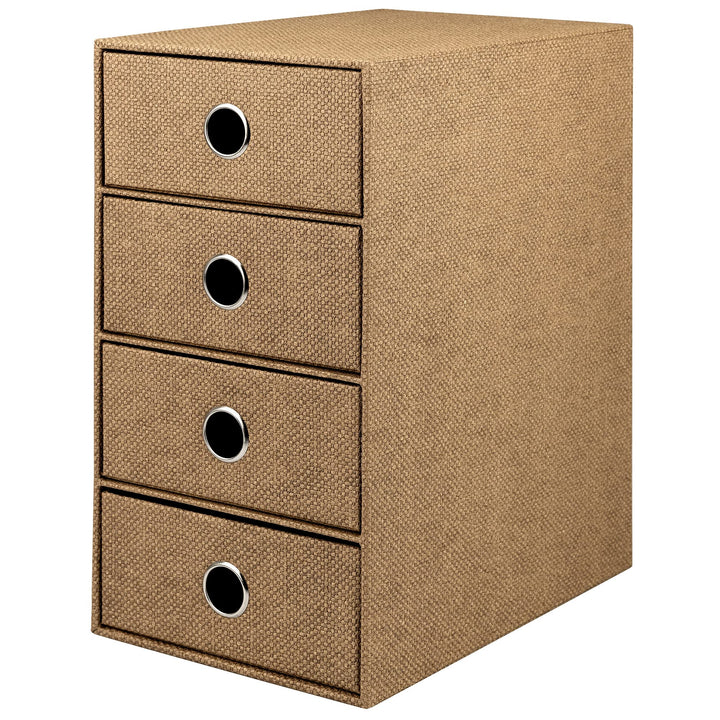 Rössler 1524452604 - S.O.H.O. 4er Schubladenbox für DIN A5, mit Griffloch, Special Line Hazelnut, 25