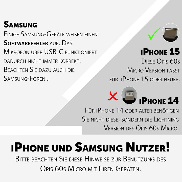 Opis 60s Micro - Retro Handyhörer für Android Smartphones, Tablets, Notebooks und Handys in der Form