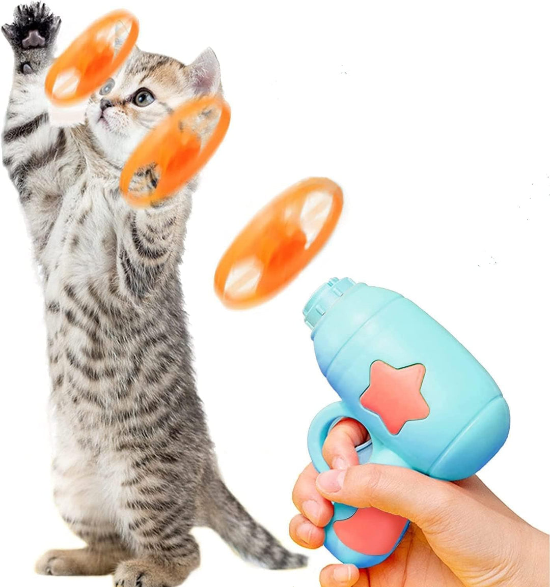Gamrong Katze-Spielzeug Cat Fetch Toy Haustier Spielzeug für Katze, Cat Toy Sets 4 Launchers und 20