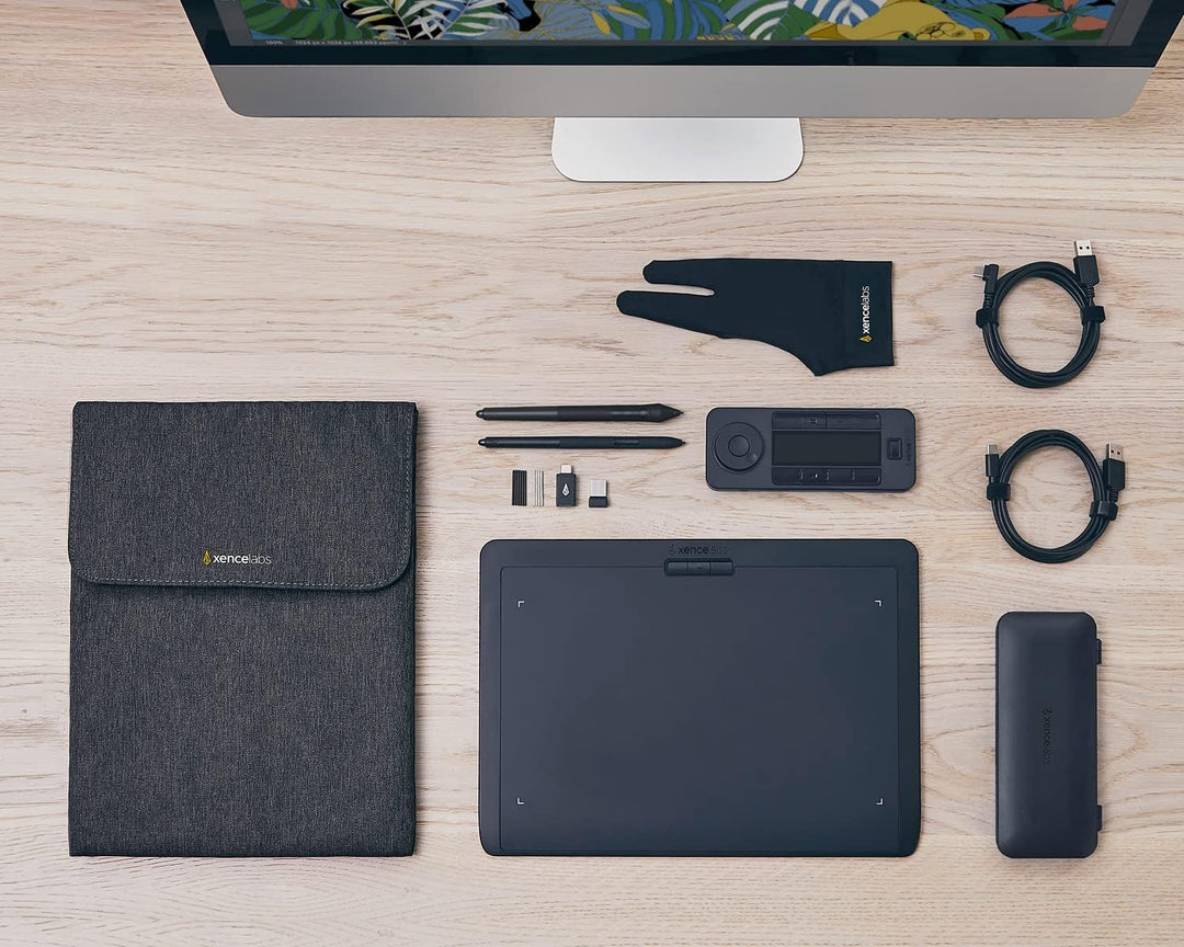 Xencelabs Pen Tablet Medium Bundle Grafiktablett für Profi Kreative, Wireless Zeichentablett mit Qui