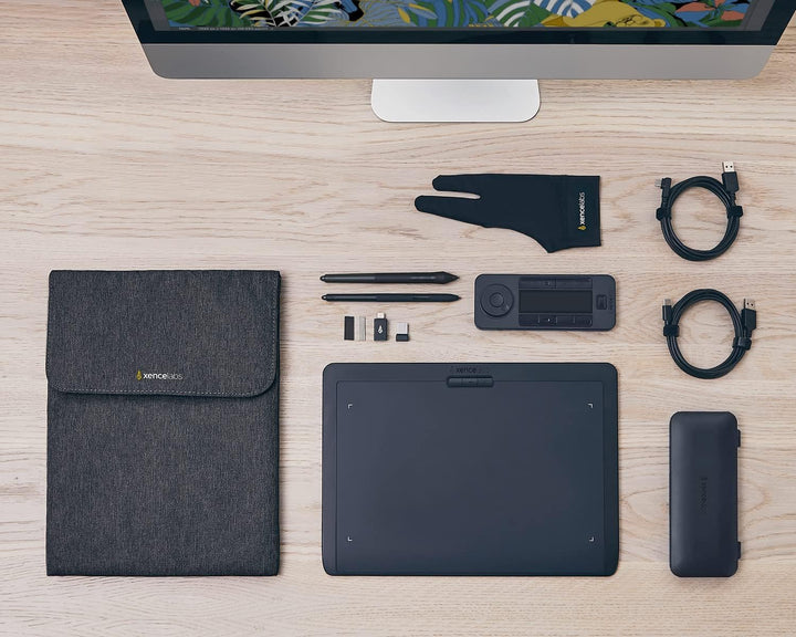 Xencelabs Pen Tablet Medium Bundle Grafiktablett für Profi Kreative, Wireless Zeichentablett mit Qui