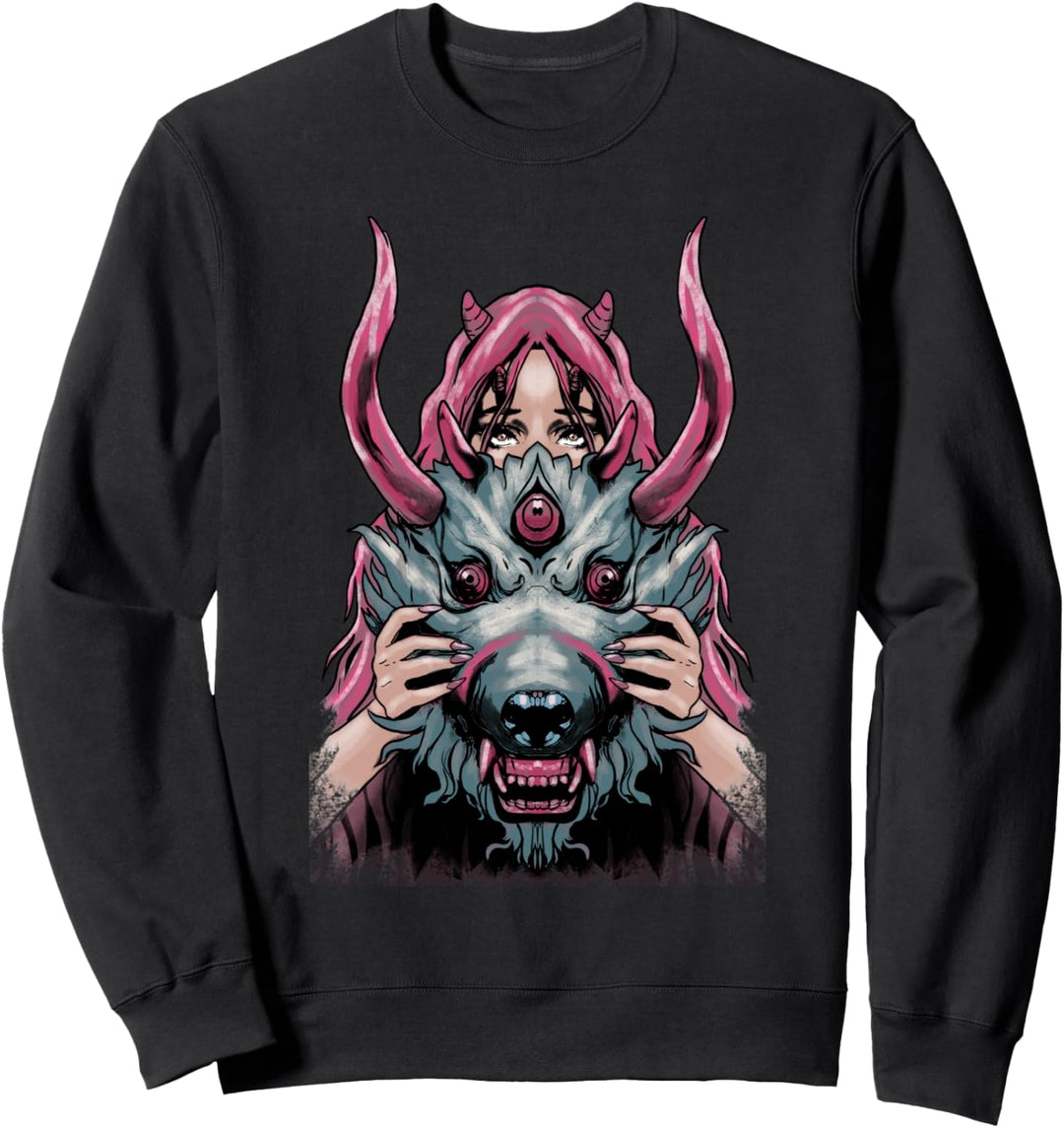 Oni Girl Dämon Japanisches Anime Mädchen Sweatshirt