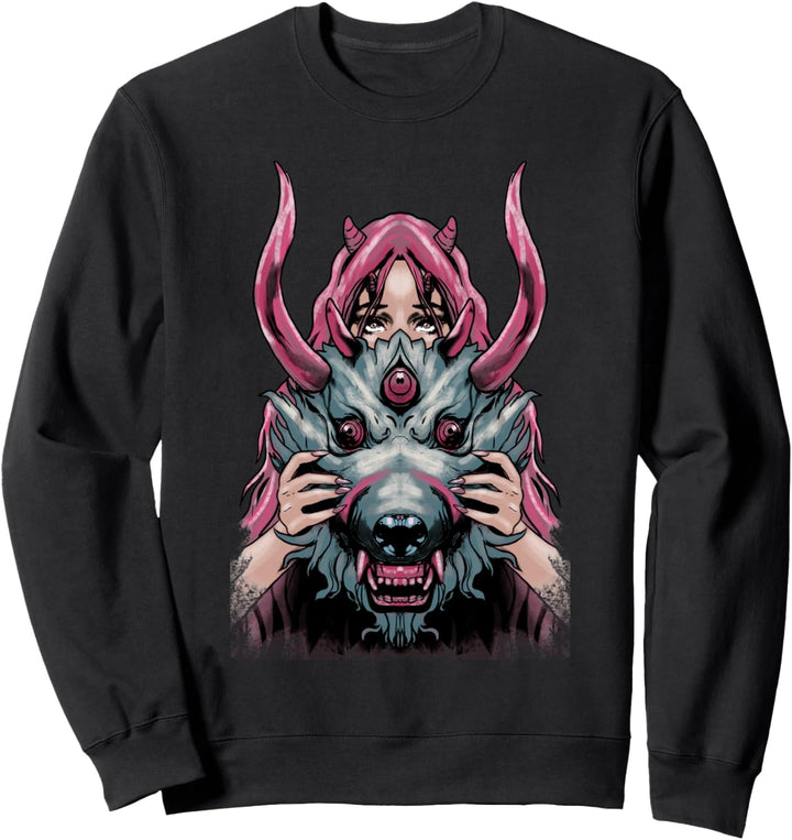 Oni Girl Dämon Japanisches Anime Mädchen Sweatshirt