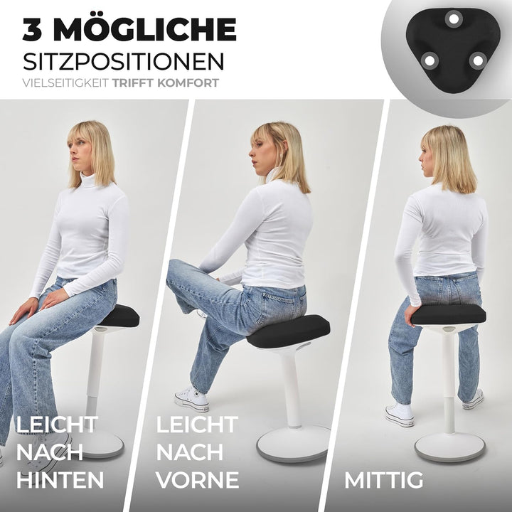EZSIDE SMART-Sitzen: Bürohocker | Hocker | Sitzhocker ergonomisch mit Schwingeffekt | Ergonomischer