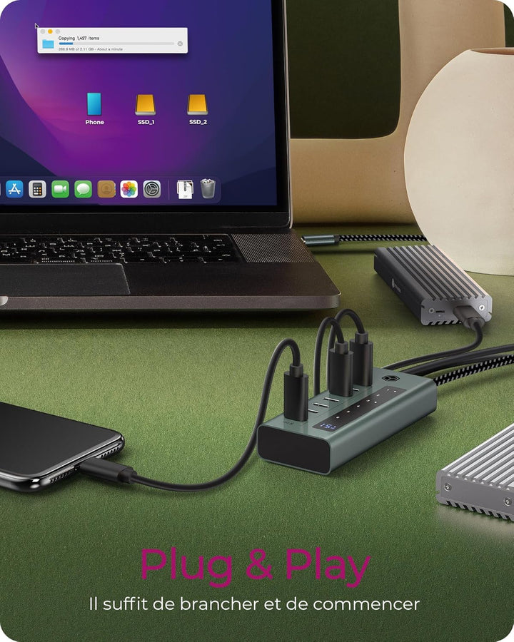 ICY Box USB 3.2 Gen 2 (3.1 Gen 2) Type-C 10000 Mbit/s, IB-HUB1457-C31