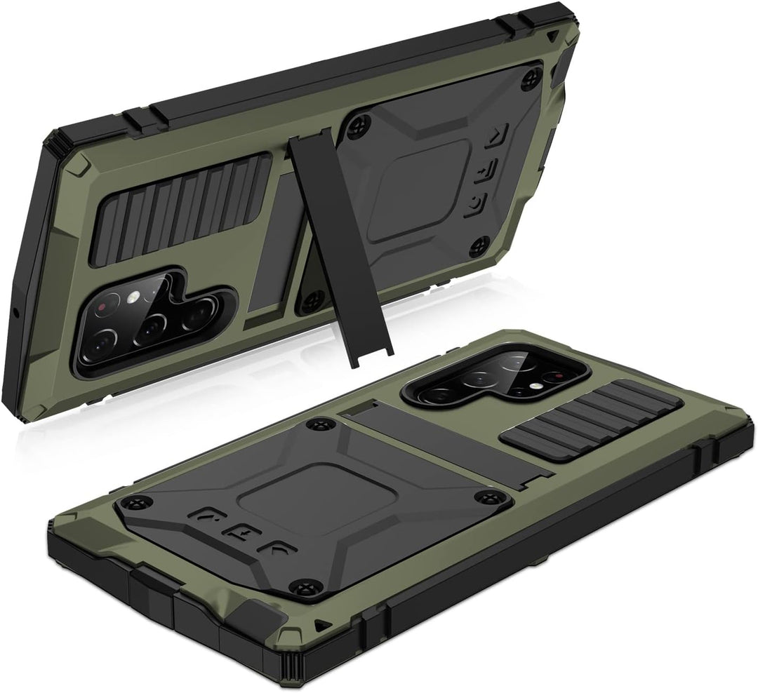 MIYIYQP Kompatibel mit Samsung Galaxy S23 Ultra 5G Metall hülle, Powerful Hybrid Schutz stossfest wa