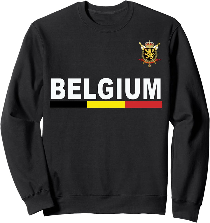 Sports-style National Emblem and Flag of Belgium Sweatshirt