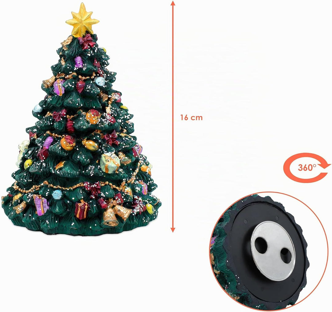 Spetebo Retro Spieluhr Oh Tannenbaum drehend - 16 cm - Deko Weihnachtsbaum zum Aufziehen mit Musik -