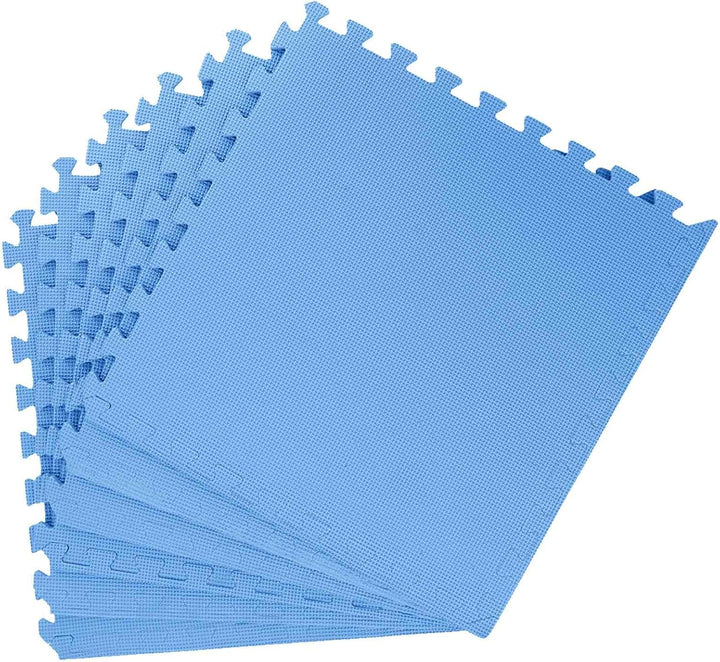 12er Set blaue EVA-Schaum Fussmatten mit 4,32 m² Schutzfläche für Indoor und Outdoor, schall- und vi