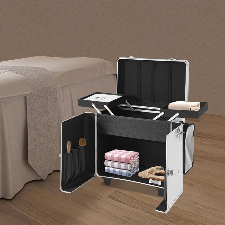 46 x 29 x 42 cm Fusspflegekoffer tragbarer Werkzeugkoffer mobiler Fusspflegekoffer mit Rollen und Sc