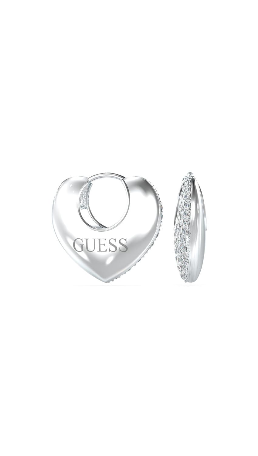 Guess Damen-Ohrringe Creolen Kristall-Herz JUBE05207JWRH