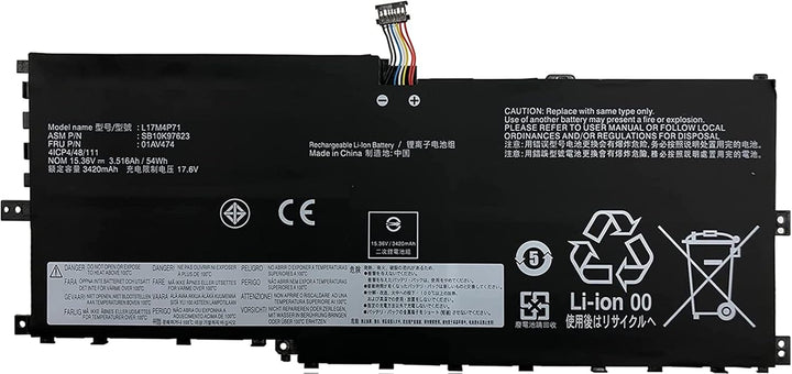 AKKEE L17M4P71 01AV474 Laptop Akku für Lenovo ThinkPad X1 Yoga 3rd Gen 2018 Series L17C4P71 01AV475